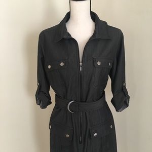 Dark Gray Shirt Dress